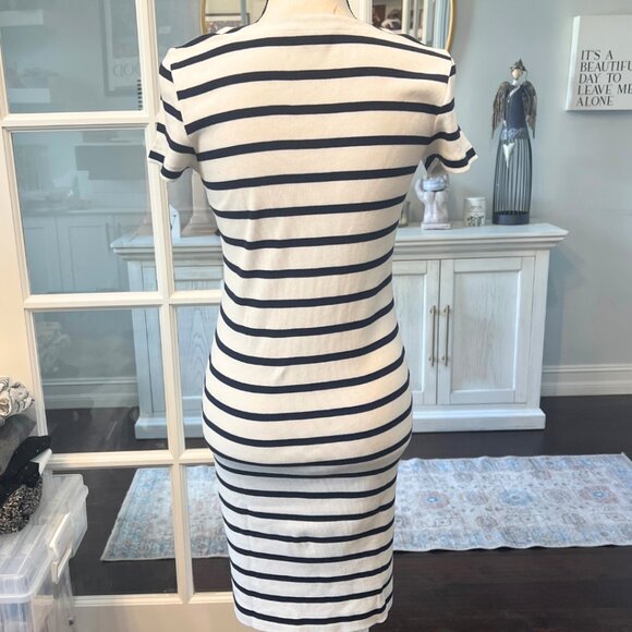 Ralph Lauren Sport Blue White Striped Cord Tie V Neck Nautical Dress S - Picture 5 of 6